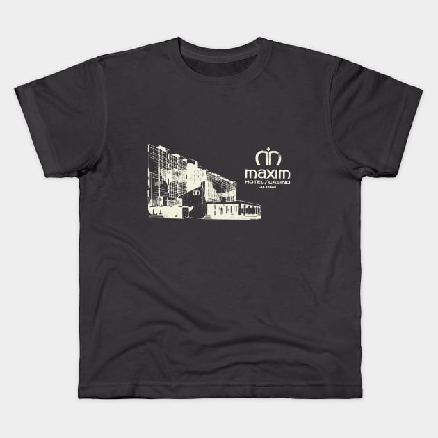 Vintage Maxim Hotel and Casino Las Vegas Kids T-Shirt by StudioPM71